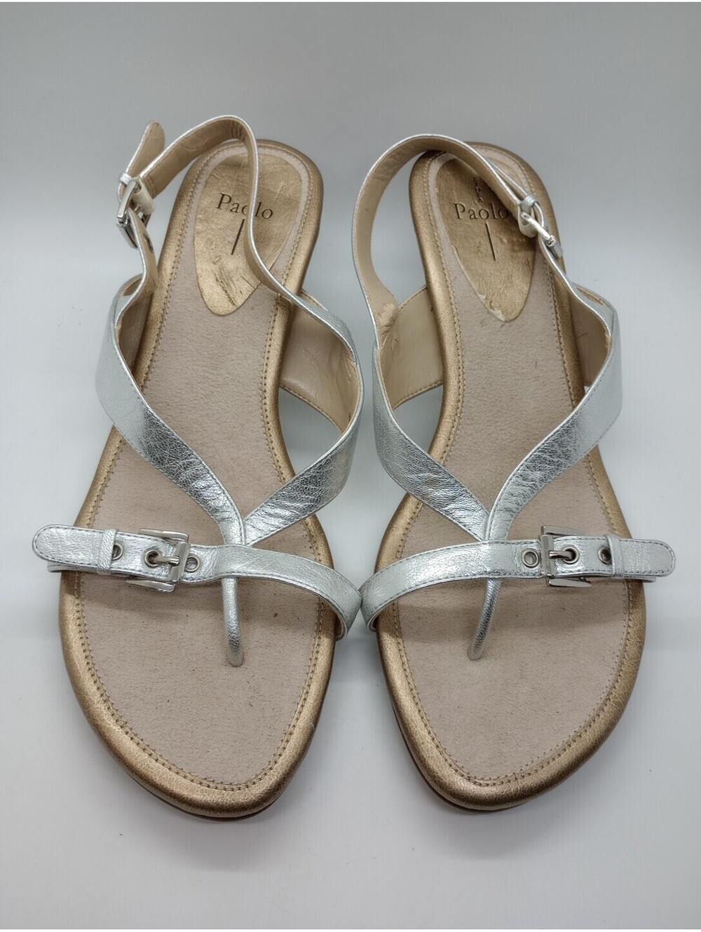 Linea Paolo Shoes Sandals Size 8.5 Silver 217